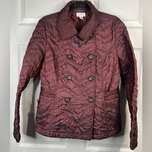 Ann Taylor Loft Quilted Lightweight Jacket - Burgundy - Size 8